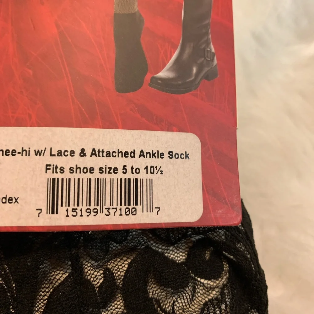 DARBYS ladies Nylon Spandex Black knee high Boot Socks NWT size 5 - 10 1/2
